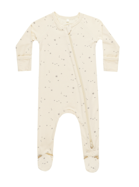 Bamboo Zip Footie | Cream Twinkle