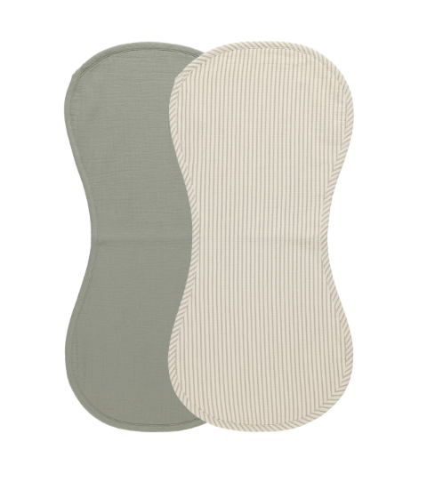 Burp Cloth 2 Pack | Basil, Basil Stripe
