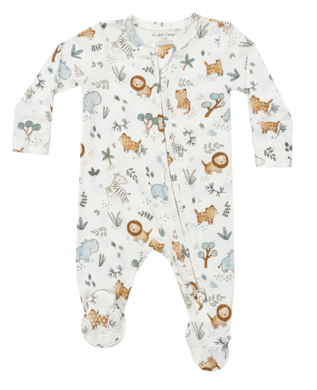 Two Way Zipper Footie | Delicate Safari