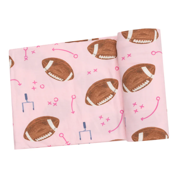 Swaddle Blanket | Footballs Pink