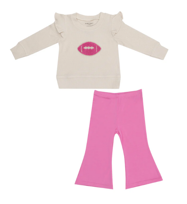 Waffle Ruffle Sweatshirt & Pink Bamboo Baby Bells | Footballs