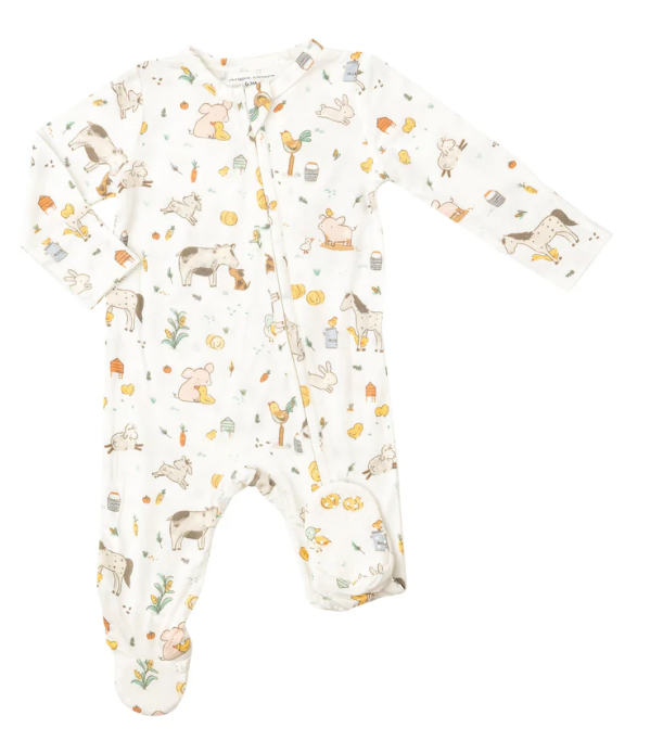 Two Way Zipper Footie | Farm Babies