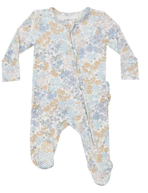 Two Way Ruffle Zipper Footie | Edith's Floral