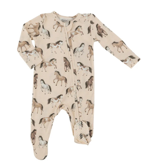 Two Way Zipper Footie | Horses