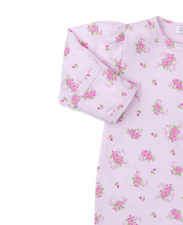 Pink Rose Scrolls Footie w/ Zipper