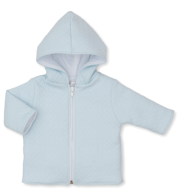 Classic Jacquard Padded Zip Jacket | Lt Blue