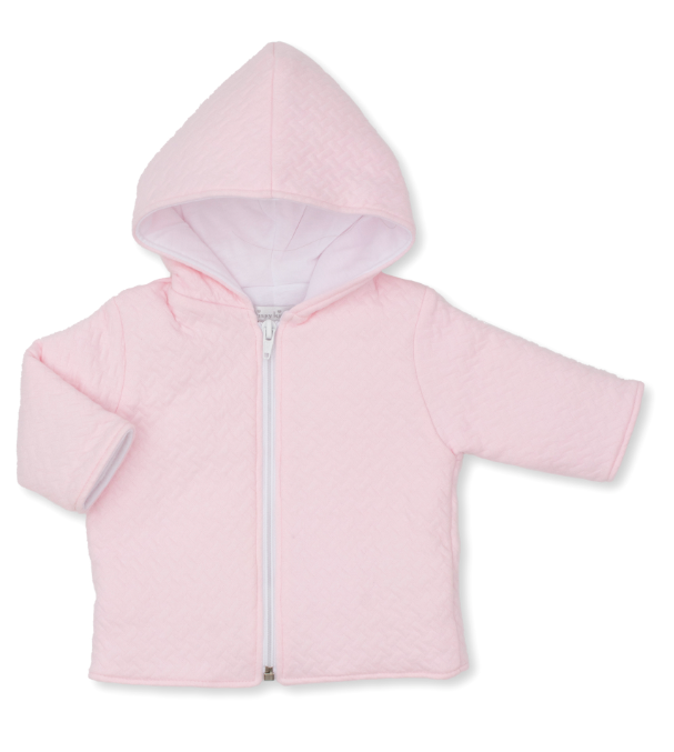 Classic Jacquard Padded Zip Jacket | Pink
