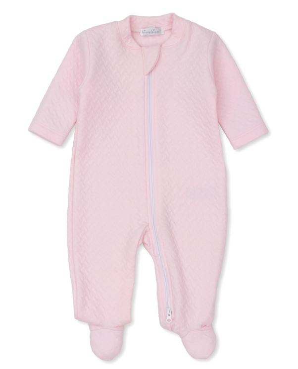 Classic Jacquard Footie w/Zipper | Pink
