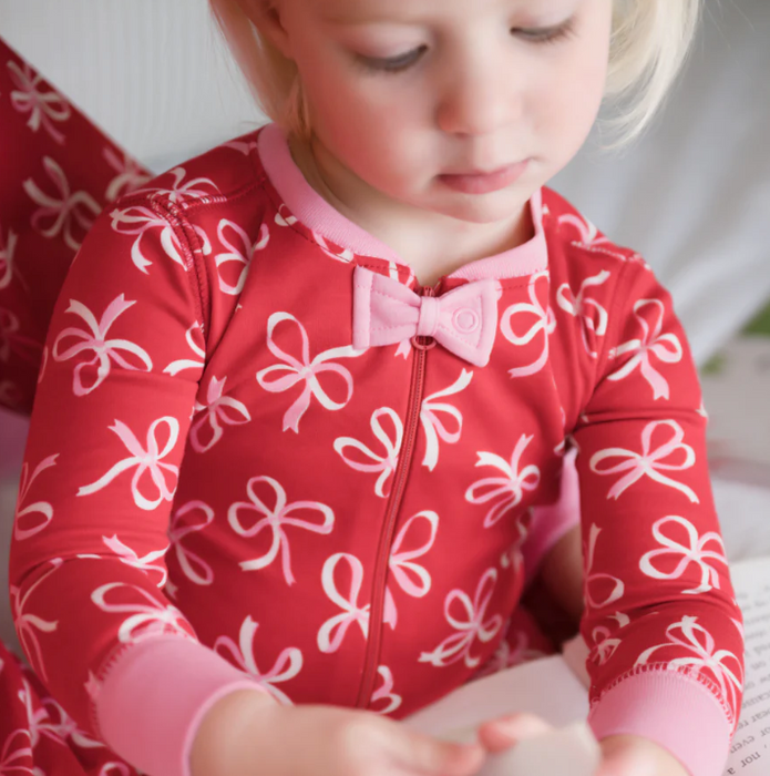 Noelle's Night Night Footed | Bustling Bows Hamptons Hot Pink