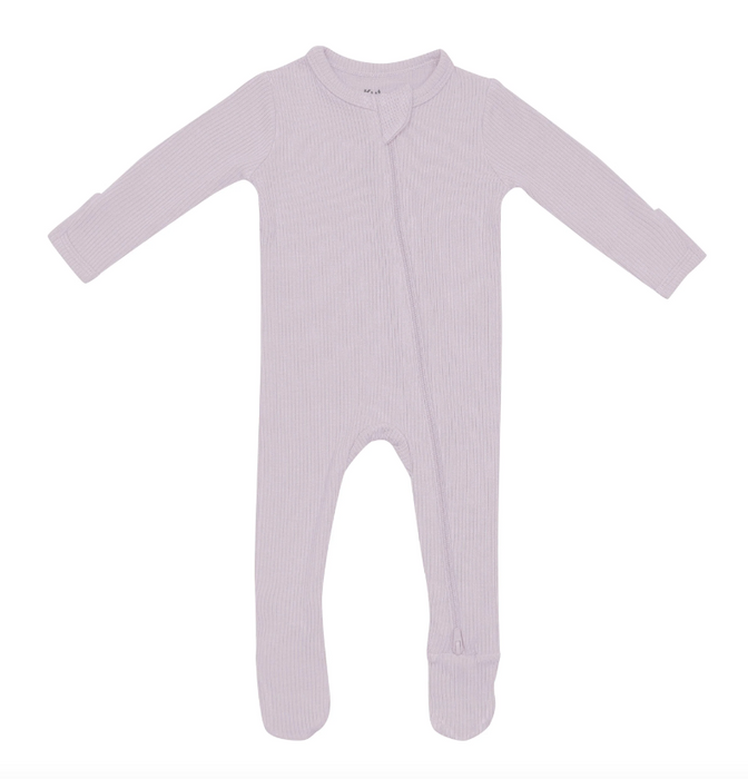 Kyte Ribbed Zipper Footie | Wisteria