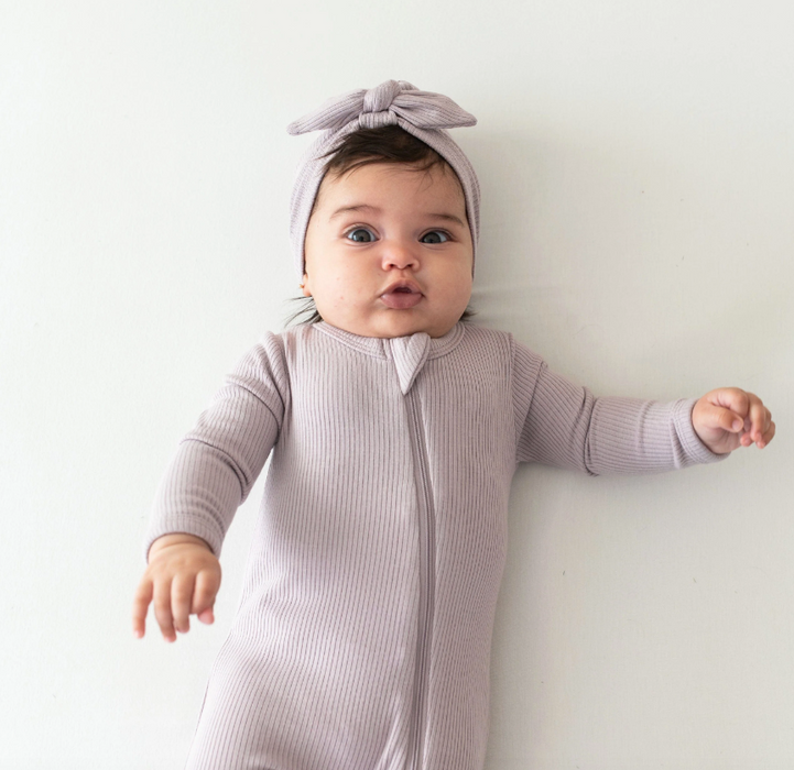 Kyte Ribbed Zipper Footie | Wisteria