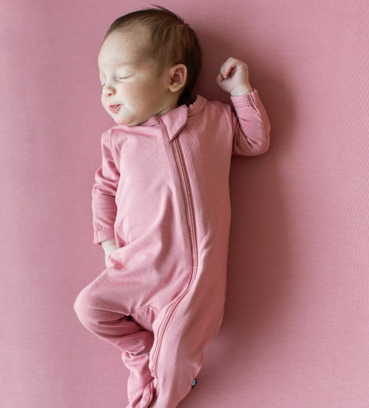 Kyte Zippered Footie | Apple Blossom