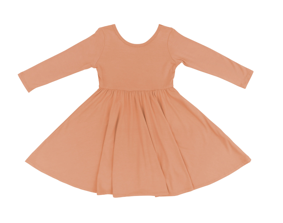 Kyte Long Sleeve Twirl Dress | Apricot