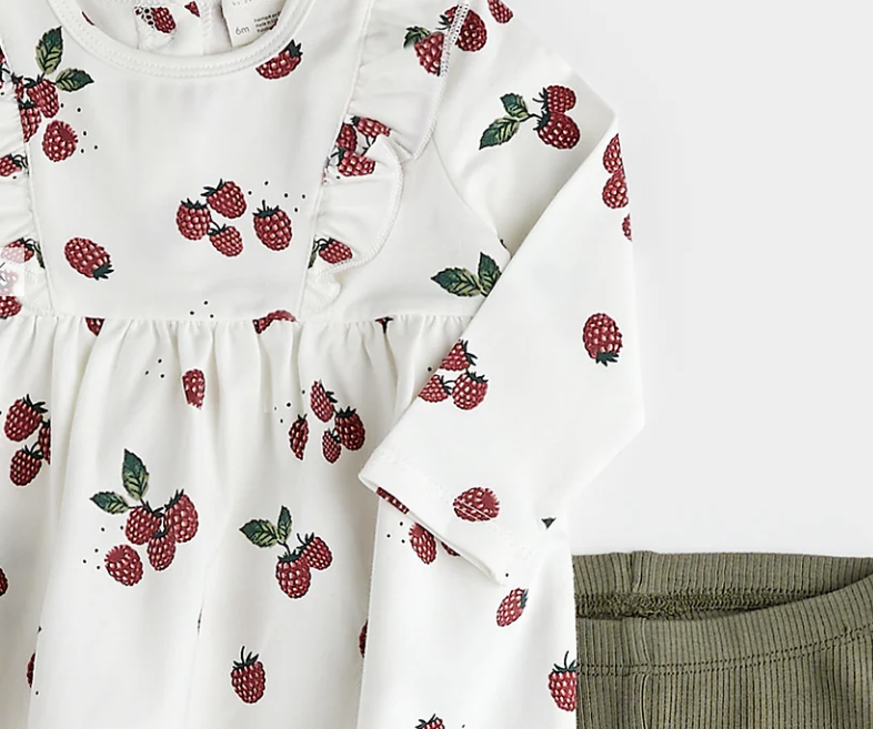 Raspberry Print Jersey Dress Set