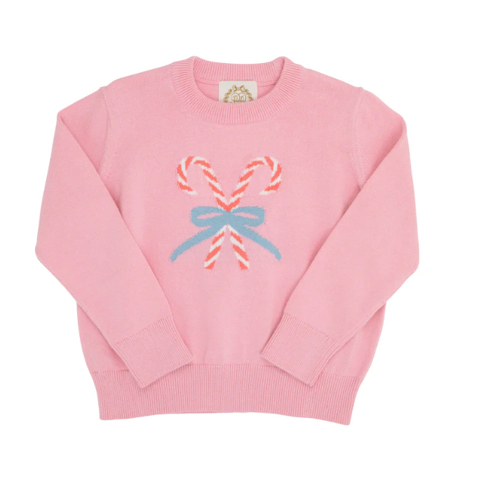 Isabelle's Intarsia Sweater | Hamptons Hot Pink Candy Canes