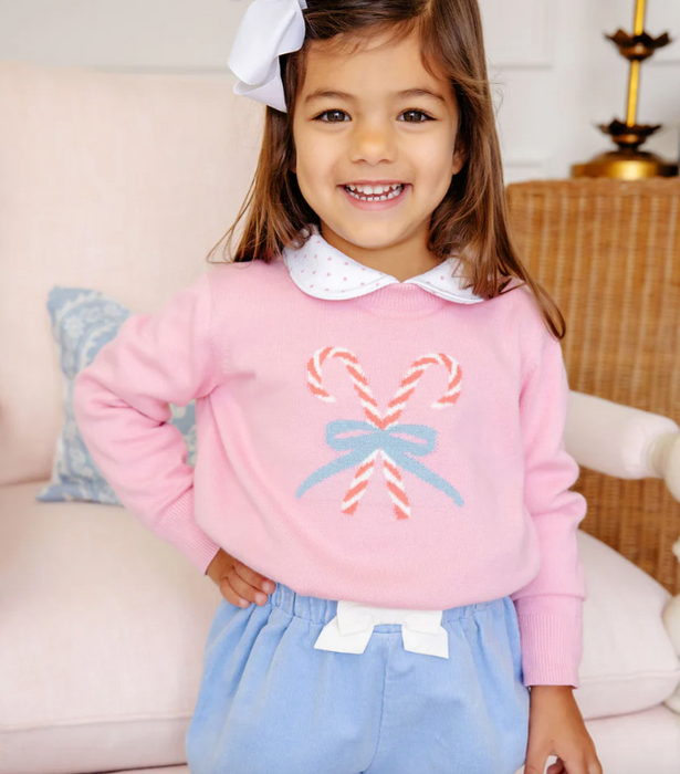 Isabelle's Intarsia Sweater | Hamptons Hot Pink Candy Canes