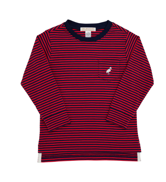 Long Sleeve Carter Crewneck | Richmond Red/Nantucket Navy Stripe