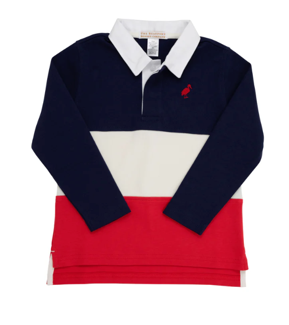 Rollins Rugby Shirt | Nantucket Navy/Richmond Red/Palmetto Pearl