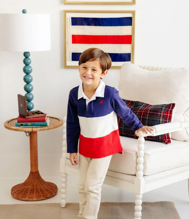 Rollins Rugby Shirt | Nantucket Navy/Richmond Red/Palmetto Pearl