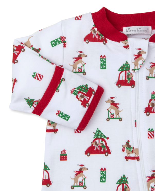 Christmas Pups Footie w/ Zipper