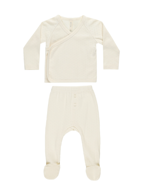 Snap Wrap Top and Pant Set | Ivory