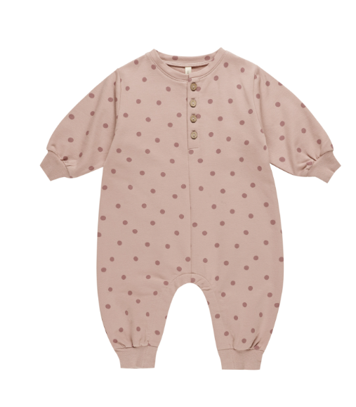 Relaxed Fleece Jumpsuit | Polka Dots