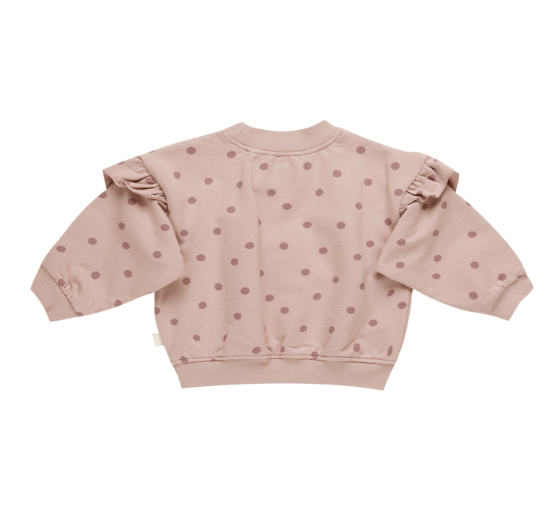 Rufffle Fleece Sweatshirt | Polka Dots