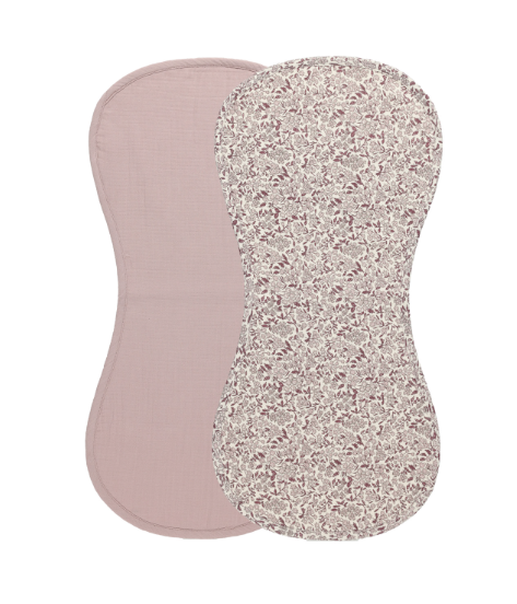 Burp Cloth 2 Pack | Mauve, Mauve Ditsy