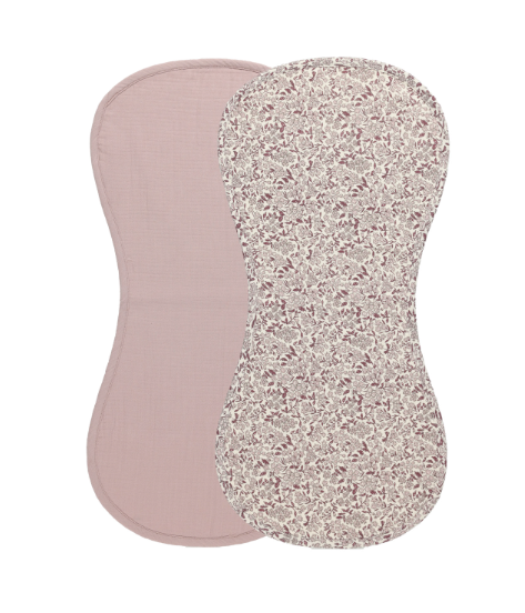 Burp Cloth 2 Pack | Mauve, Mauve Ditsy
