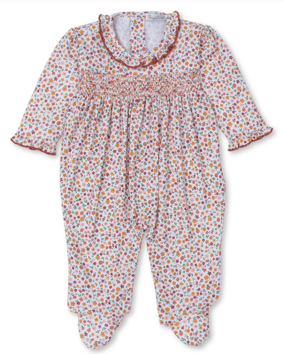 Autumn Blossoms Footie w/Smocking