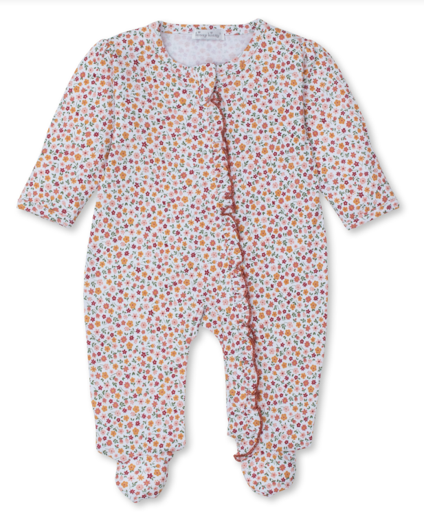 Autumn Blossoms Ruffle Footie w/Zipper