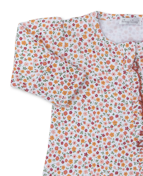 Autumn Blossoms Ruffle Footie w/Zipper