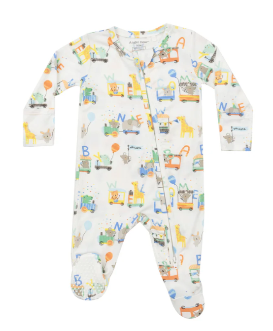 Two Way Zipper Footie | Animal Train