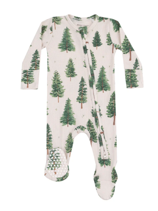 Two Way Zipper Footie | Forest Trees