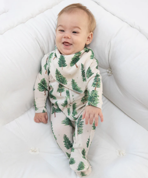 Two Way Zipper Footie | Forest Trees