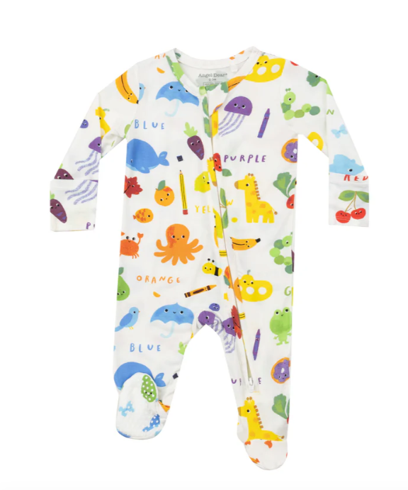 Two Way Zipper Footie | Learning Colors