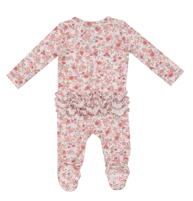 Two Way Ruffle Zipper Footie | Pretty Calico