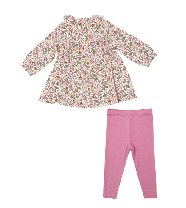 Peter Pan Collar Dress and Ribbed Legging Set | Acorn Floral