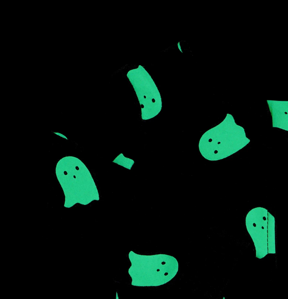 Ghosts Glow in Dark Print on Black Sleeper