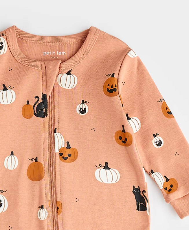 Spooky Season Glow in Dark Print on Apple Blossom Sleeper