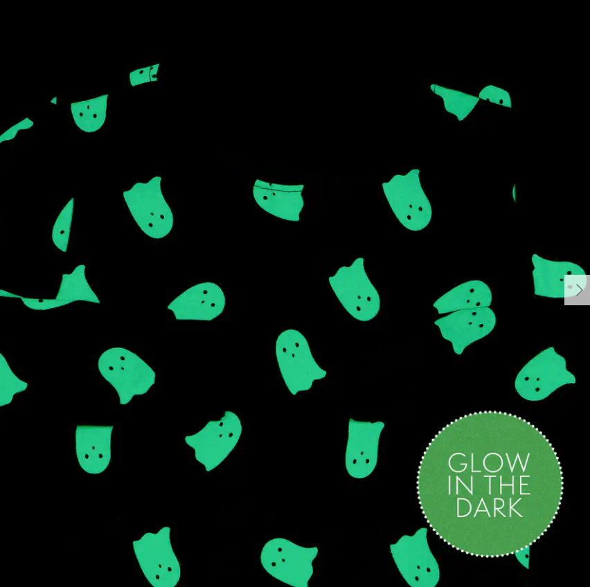 Ghosts Glow in Dark Print on Black PJ Set