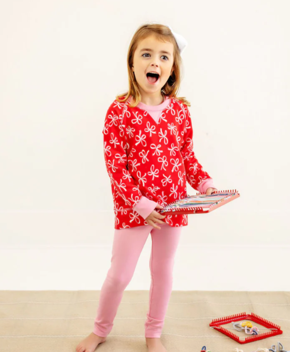 Cassidy Comfy Crewneck | Bustling Bows Hamptons Hot Pink