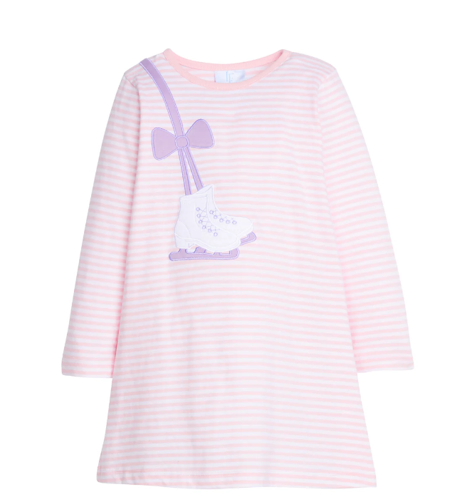Ice Skate Applique T-Shirt Dress