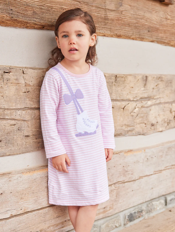 Ice Skate Applique T-Shirt Dress