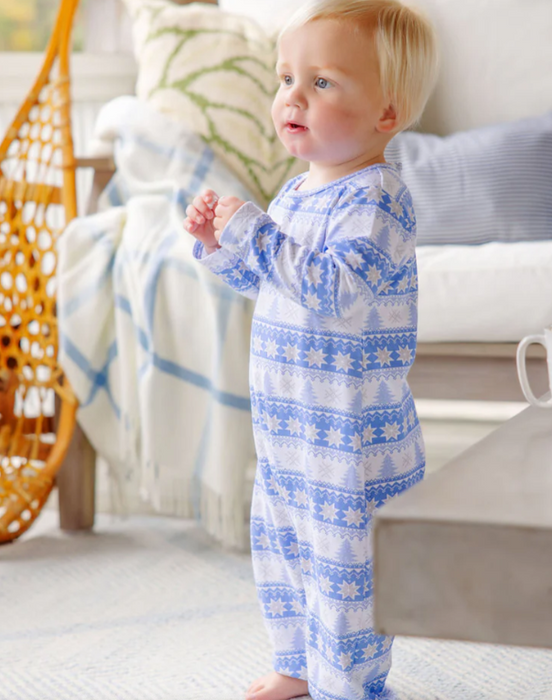Patton Play Romper | Blue Fairisle Flurries
