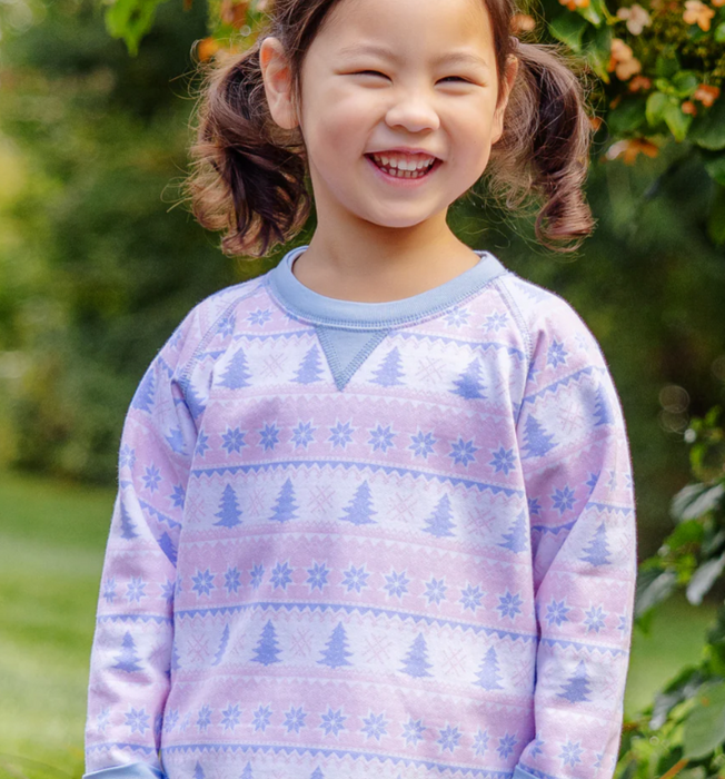 Smitty Sweatshirt | Pink Fairisle Flurries