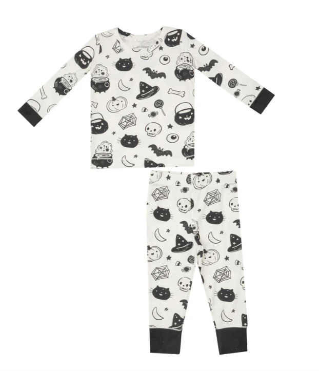 Loungewear Set | Black & White Halloween