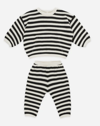 Waffle Slouch Set | Black Stripe