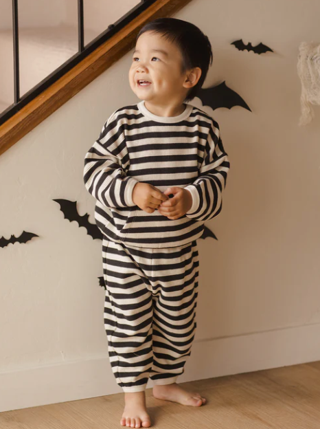 Waffle Slouch Set | Black Stripe