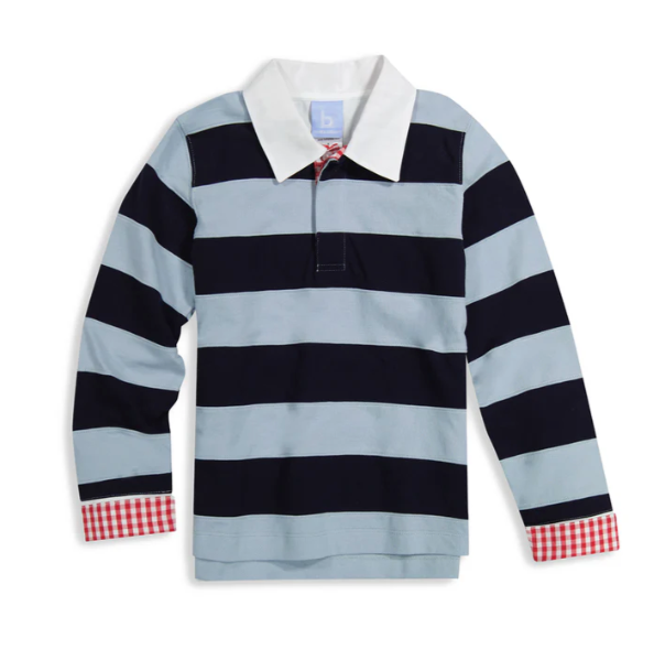 Fritz Rugby Shirt | Moody Blue w/Navy